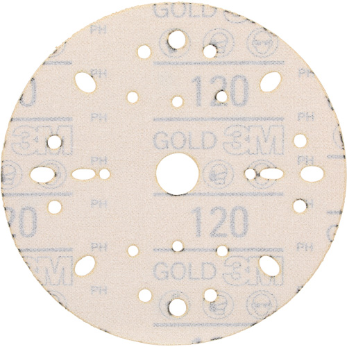 Disque abrasif dor&eacute; Hookit, dia 6", Grain 120, Oxyde d'aluminium, Poids C Brunswick Fyr & Safety