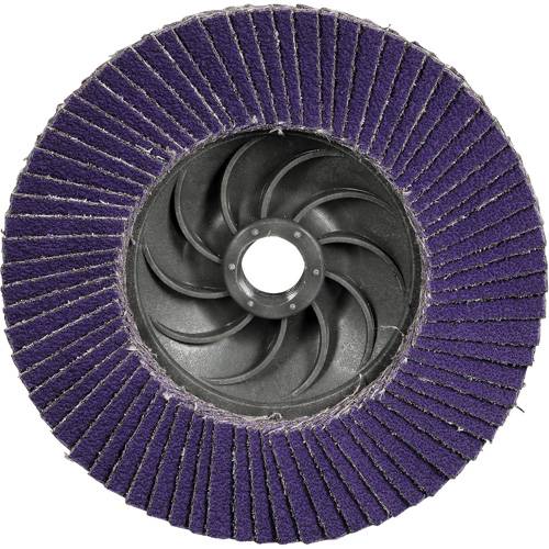 Disque &agrave; lamelles Cubitron 3 1169F, 5" x 5/8"-11, Type T27, Grain 60+, C&eacute;ramique Brunswick Fyr & Safety