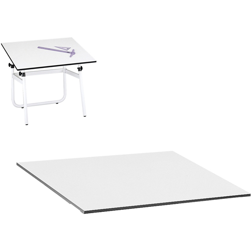 Dessus pour table &agrave; dessin r&eacute;glable Vista, 48" la x 3/4" h, Blanc Brunswick Fyr & Safety