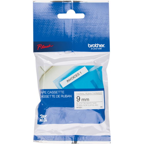 Ruban-&eacute;tiquette, 9 mm x 26-1/4', Noir sur blanc Brunswick Fyr & Safety