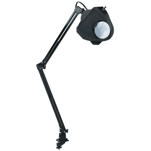 Lampe de travail avec loupe, 60 W, Fluorescent/Incandescente/DEL, Pince, Col 40", Noir Brunswick Fyr & Safety