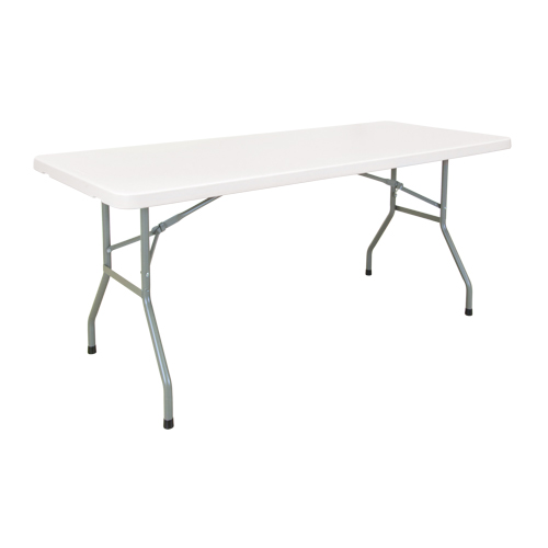 Folding Table, Rectangular, 60" L x 30" W, Polyethylene, White Brunswick Fyr & Safety