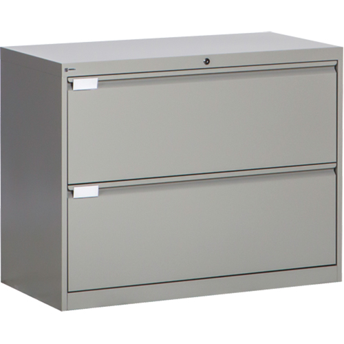 Classeur lat&eacute;ral, Acier, 2 tiroirs, 36" la x 18" p x 27-7/8" h, Gris Brunswick Fyr & Safety