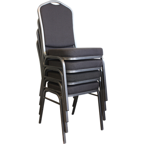 Chaises empilables, Tissu, Hauteur 37", Capacit&eacute; 275 lb, Noir Brunswick Fyr & Safety