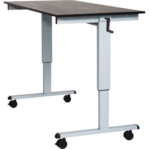 Bureau ajustable pour travail assis et debout, , 48-1/2" h x 59" la x 29-1/2" p, Noir Brunswick Fyr & Safety