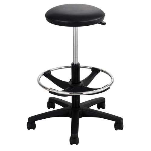 Tabouret &agrave; hauteur ajustable, &agrave; dessin, Ajustable, 22" - 32", Vinyle Si&egrave;ge, Noir Brunswick Fyr & Safety