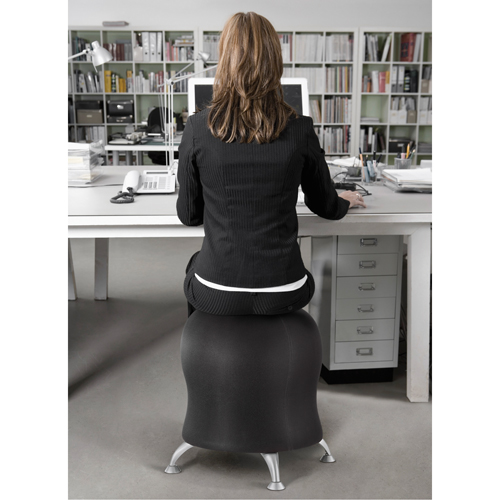 Zenergy Ball Chair, Vinyl, Black, 250 lbs. Capacity Brunswick Fyr & Safety
