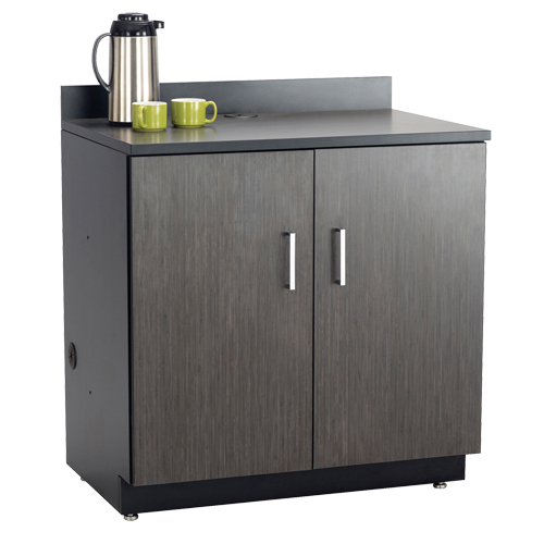 Modular Base Cabinet, Melamine, 2 Shelves, 39" H x 36" W x 25" D, Asian Night/Black Brunswick Fyr & Safety