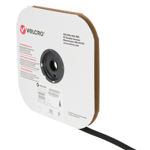 Fastener Tape, Hook, 25 yds x 3/4", Sew-On, Black Brunswick Fyr & Safety