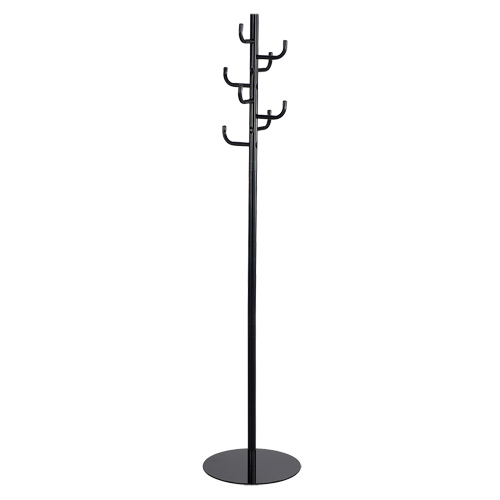 Coat Rack, 68" H, Black, 8 Hook(s) Brunswick Fyr & Safety