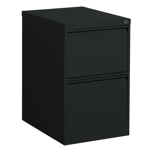 Vertical Filing Cabinet, Steel, 2 Drawers, 18-1/7" W x 25" D x 29" H, Black Brunswick Fyr & Safety