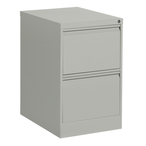 Vertical Filing Cabinet, Steel, 2 Drawers, 18-1/7" W x 25" D x 29" H, Grey Brunswick Fyr & Safety