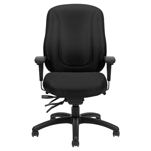 Overtime High Back Chair, Fabric, Black, 300 lbs. Capacity Brunswick Fyr & Safety