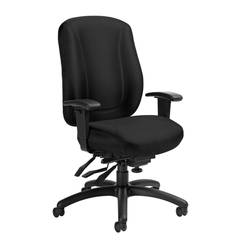 Overtime High Back Chair, Fabric, Black, 300 lbs. Capacity Brunswick Fyr & Safety