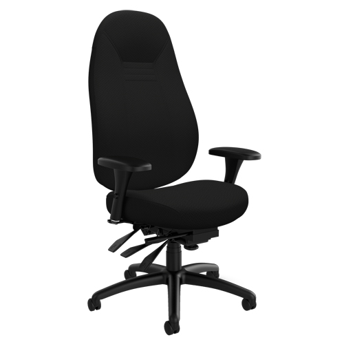 High Back Comfort Chair, Polyester, Black, 300 lbs. Capacity Brunswick Fyr & Safety
