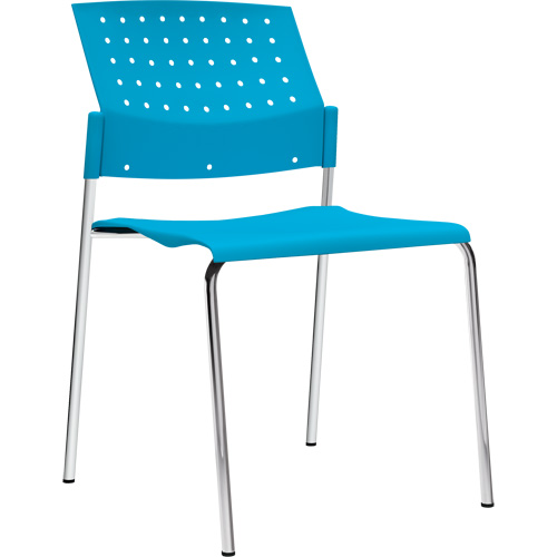 Chaises sans accoudoirs empilables, Plastique, Hauteur 33", Capacit&eacute; 300 lb, Bleu Brunswick Fyr & Safety