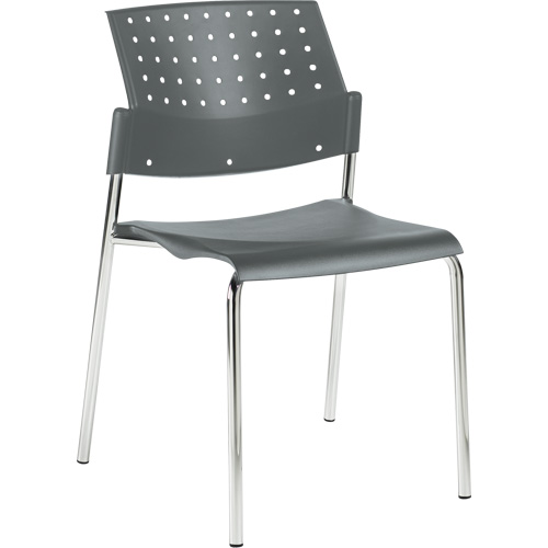 Armless Stacking Chairs, Plastic, 33" High, 300 lbs. Capacity, Grey Brunswick Fyr & Safety