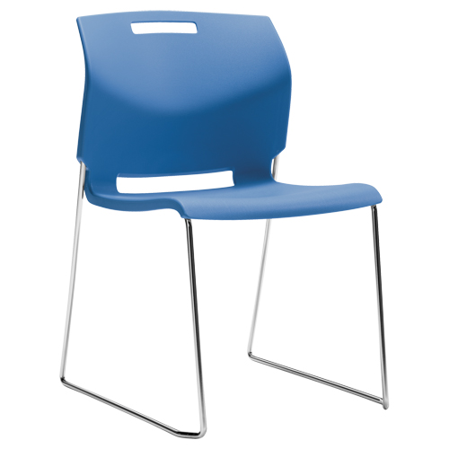 Chair, Plastic, 32-1/2" High, 300 lbs. Capacity, Blue Brunswick Fyr & Safety