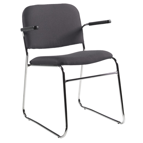 Chair, Fabric, 30" High, 200 lbs. Capacity, Black Brunswick Fyr & Safety