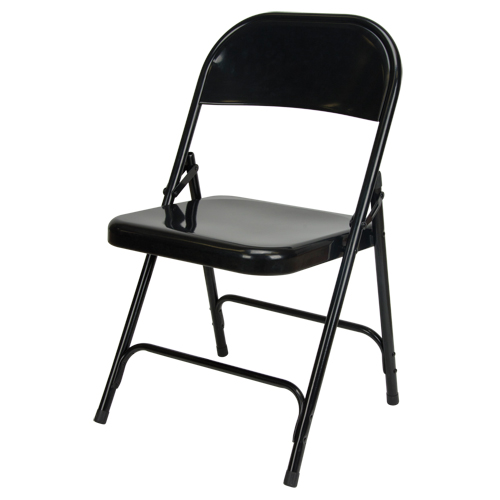 Folding Chair, Steel, Black, 300 lbs. Weight Capacity Brunswick Fyr & Safety