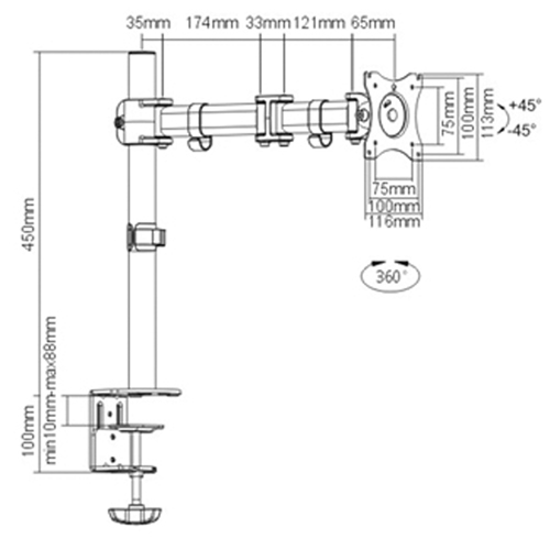 Bras pour moniteur ActivErgo Brunswick Fyr & Safety
