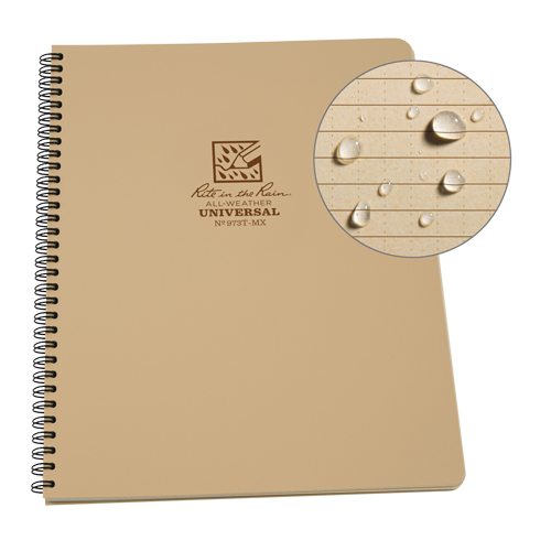 Side-Spiral Notebook, Soft Cover, Tan, 64 Pages, 4-5/8" W x 7" L Brunswick Fyr & Safety
