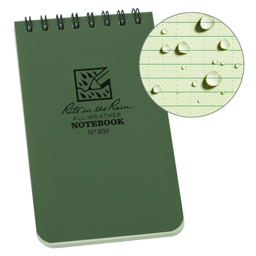 Pocket Top-Spiral Notebook, Soft Cover, Green, 100 Pages, 3" W x 5" L Brunswick Fyr & Safety
