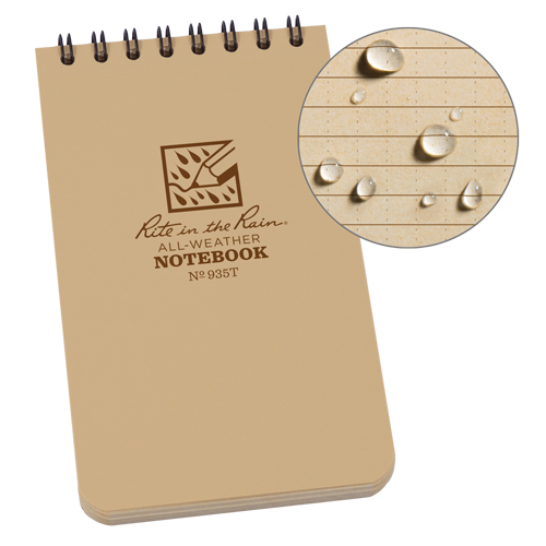 Pocket Top-Spiral Notebook, Soft Cover, Tan, 100 Pages, 3" W x 5" L Brunswick Fyr & Safety