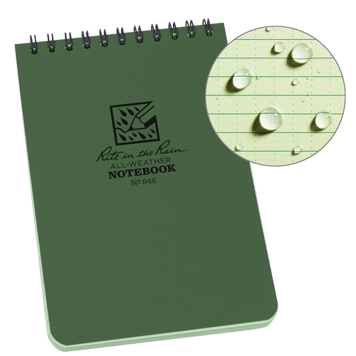 Pocket Top-Spiral Notebook, Soft Cover, Green, 100 Pages, 4" W x 6" L Brunswick Fyr & Safety