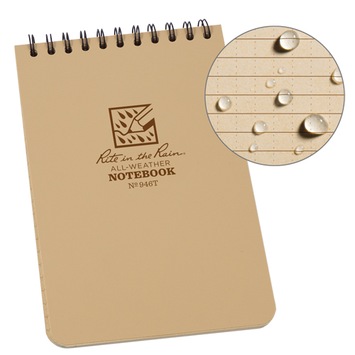 Pocket Top-Spiral Notebook, Soft Cover, Tan, 100 Pages, 4" W x 6" L Brunswick Fyr & Safety