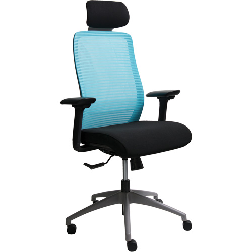 Era Series Adjustable Office Chair with Headrest, Fabric/Mesh, Blue, 275 lbs. Capacity Brunswick Fyr & Safety