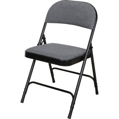 Deluxe Fabric Padded Folding Chair, Steel, Grey, 300 lbs. Weight Capacity Brunswick Fyr & Safety