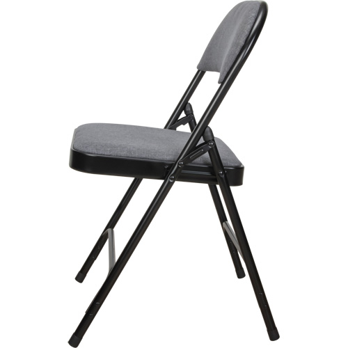 Deluxe Fabric Padded Folding Chair, Steel, Grey, 300 lbs. Weight Capacity Brunswick Fyr & Safety