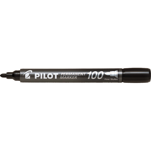 Pilot 100 Permanent Marker, Bullet, Black Brunswick Fyr & Safety