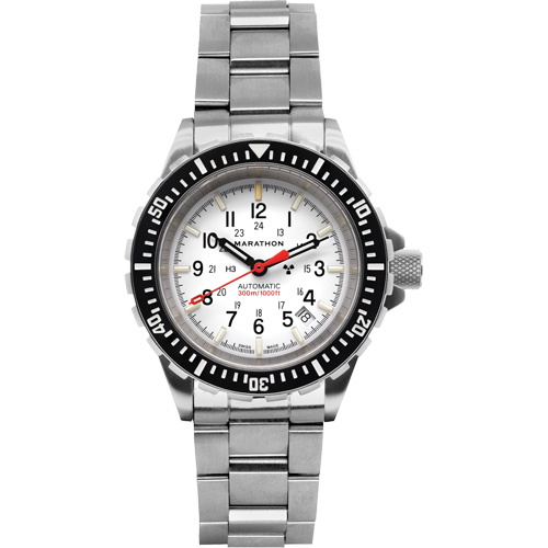 Arctic Edition Large Diver's Automatic GSAR Watch with Stainless Steel Bracelet, Digital, Battery Operated, 41 mm, Silver Brunswick Fyr & Safety