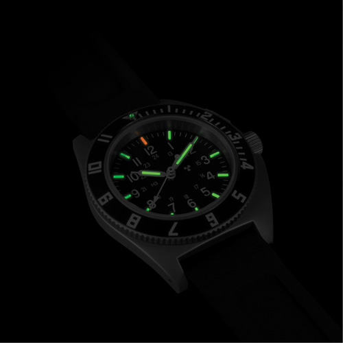 Steel Navigator Watch on 3-Piece Rubber Strap Kit, Digital, Battery Operated, 41 mm, Black Brunswick Fyr & Safety