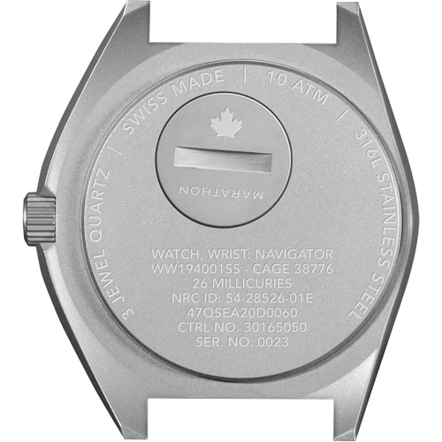 Steel Navigator Watch on 3-Piece Rubber Strap Kit, Digital, Battery Operated, 41 mm, Black Brunswick Fyr & Safety