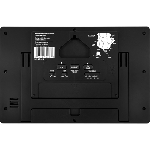 Self-Setting & Self-Adjusting Wall Clock with Stand, Digital, Battery Operated, Black Brunswick Fyr & Safety