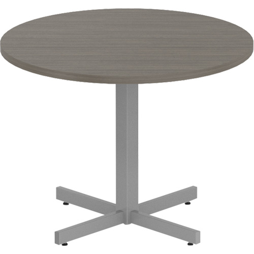 Table ronde &agrave; hauteur r&eacute;glable Newland, 36" lo x 36" la x 29" h, Dessus de 1", Stratifi&eacute;, Brun Brunswick Fyr & Safety