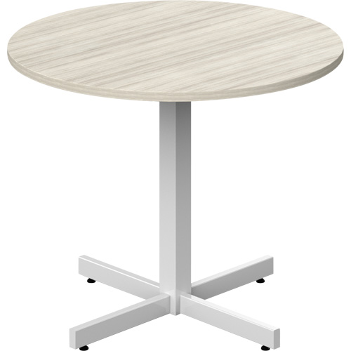Table ronde &agrave; hauteur r&eacute;glable Newland, 36" lo x 36" la x 29" h, Dessus de 1", Stratifi&eacute;, Havane Brunswick Fyr & Safety