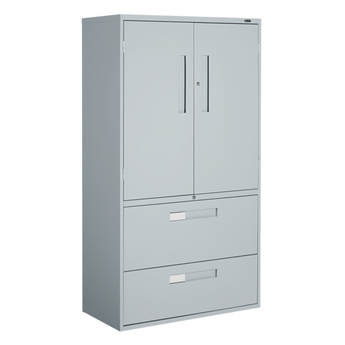 Multi-Stor Cabinet, Steel, 3 Shelves, 65-1/4" H x 36" W x 18" D, Grey Brunswick Fyr & Safety