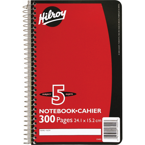 5 Subject Spiral Notebook Brunswick Fyr & Safety