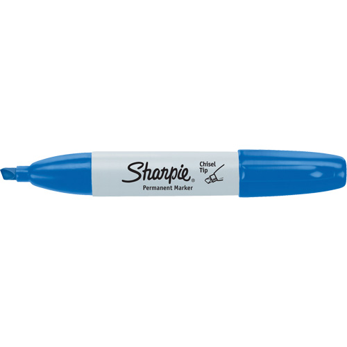 Marqueur permanent, Bleu, Pointe Ciseau Brunswick Fyr & Safety