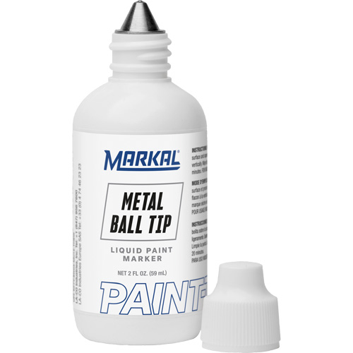 Marqueur Paint-Riter avec pointe en bille m&eacute;tallique, Liquide, Blanc Brunswick Fyr & Safety