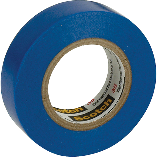 Rubans en vinyle pour codage en couleurs 35 Scotch, 12,7 mm (1/2") x 20,1 m (66'), Bleu, 7 mils Brunswick Fyr & Safety