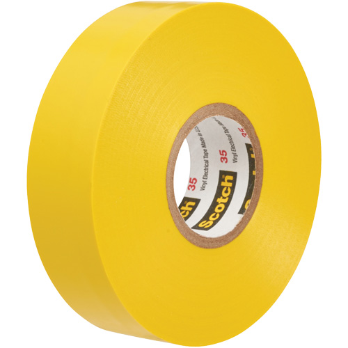 Scotch&reg; 35 Colour Coded Tape, 12.7 mm (1/2") x 6.1 m (20'), Yellow, 7 mils Brunswick Fyr & Safety