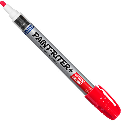 Paint-Riter&reg;+ Detergent Removable Paint Marker, Liquid, Red Brunswick Fyr & Safety