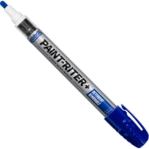 Paint-Riter&reg;+ Detergent Removable Paint Marker, Liquid, Blue Brunswick Fyr & Safety