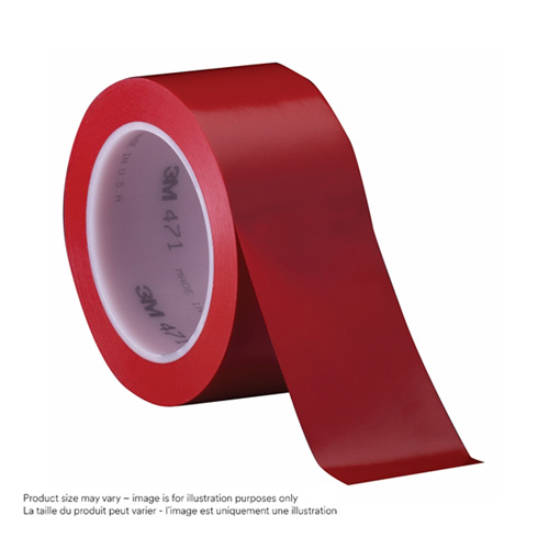 Ruban en vinyle 471, 38 mm (1-1/2") la x 32,9 m (108') lo, 5,3 mils, Rouge Brunswick Fyr & Safety