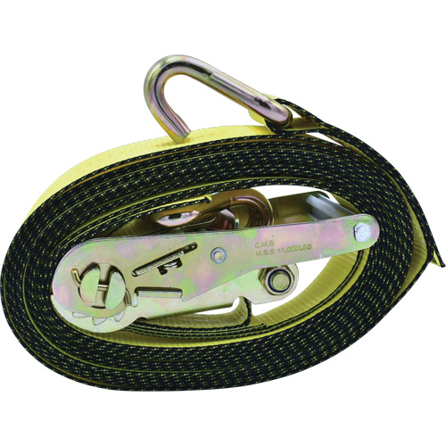 Tendeurs d'arrimage &agrave; cliquet, Crochet en J, 2" , 16' , Charge d'utilisation max. 10 000 lb Brunswick Fyr & Safety